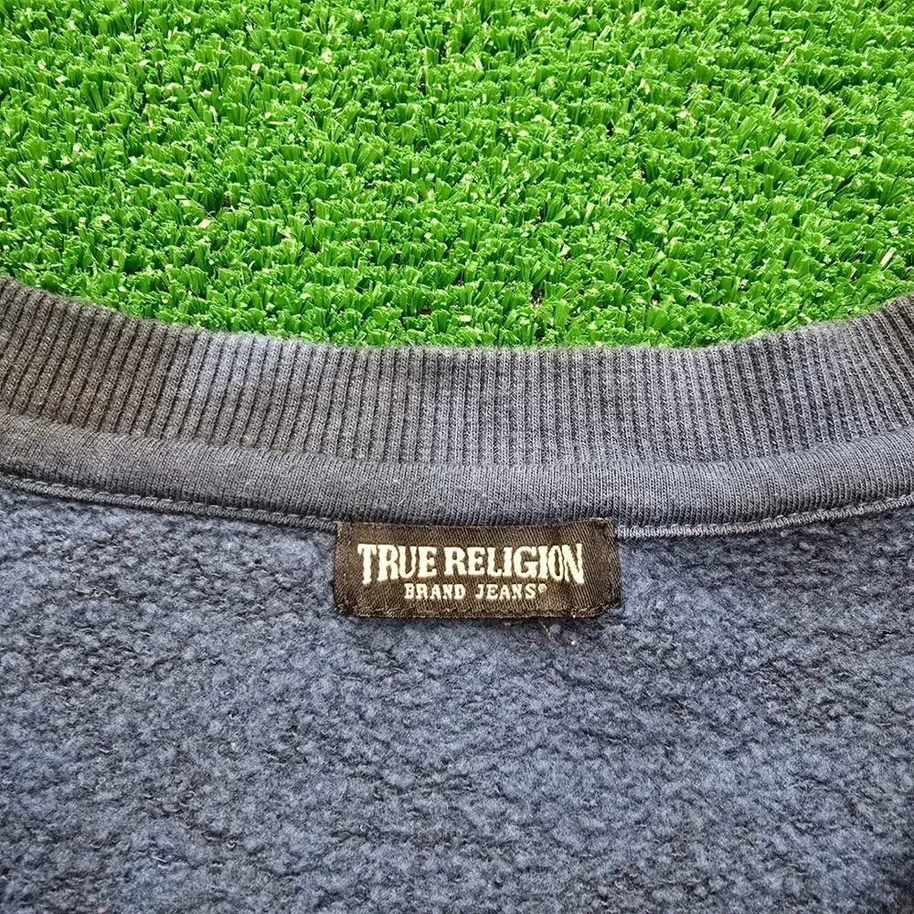 True Religion Sweatshirt‎ Mens XL Blue Tie Dye Crewneck Pullover Streetwear Logo